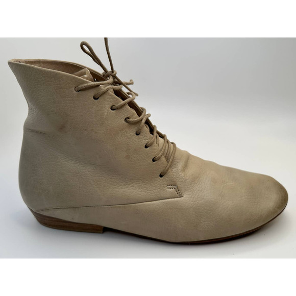 Marsèll Womens Light Taupe Stone Ankle Booties Lace Up Low Heel Flat Sz 40 / 10 - Picture 2 of 16